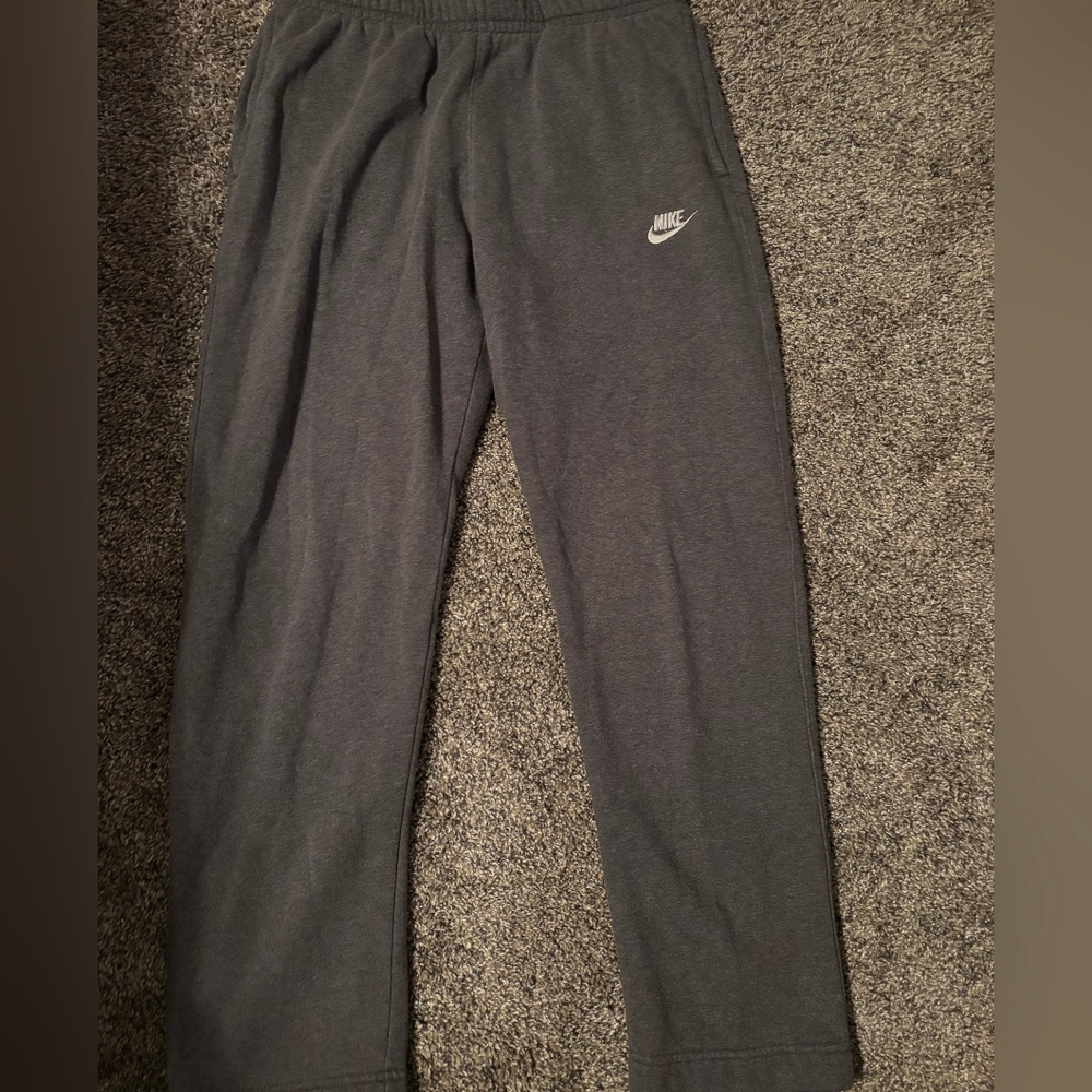 Nike Dark Gray Fleece Joggers with White Swoosh